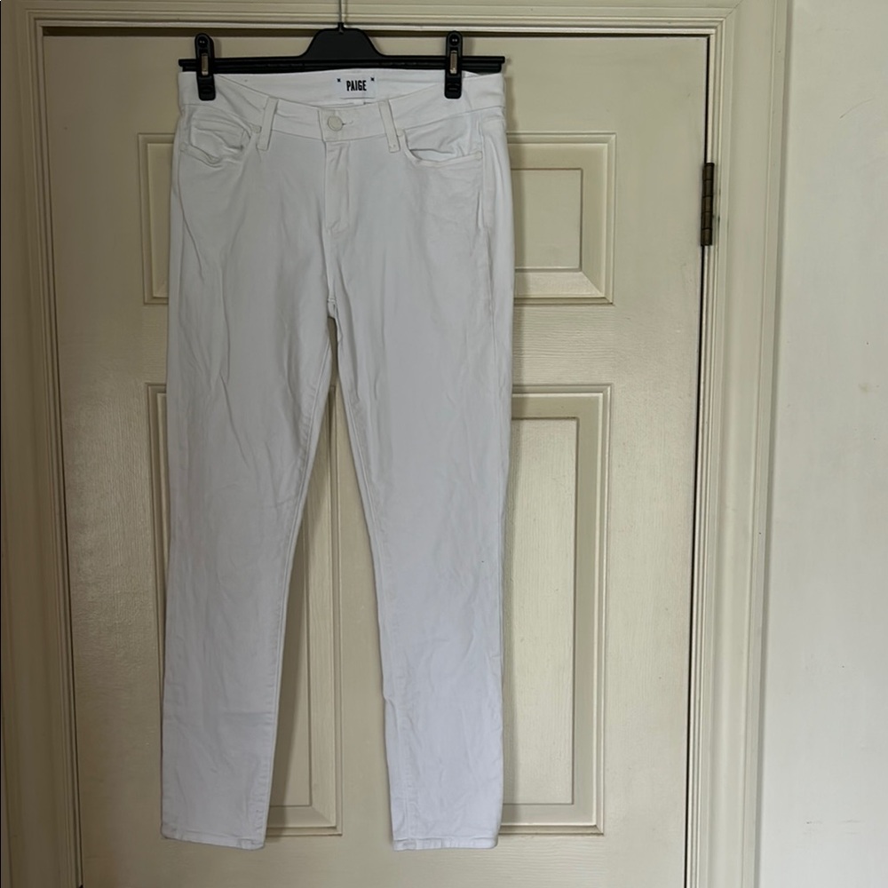 PAIGE White Denim Jeans Skinny Straight Leg Womens Size 29